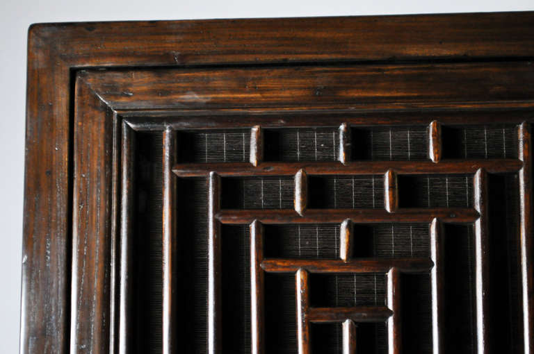 Pair of 19th Century Chinese Cabinets with Lattice Doors 1
