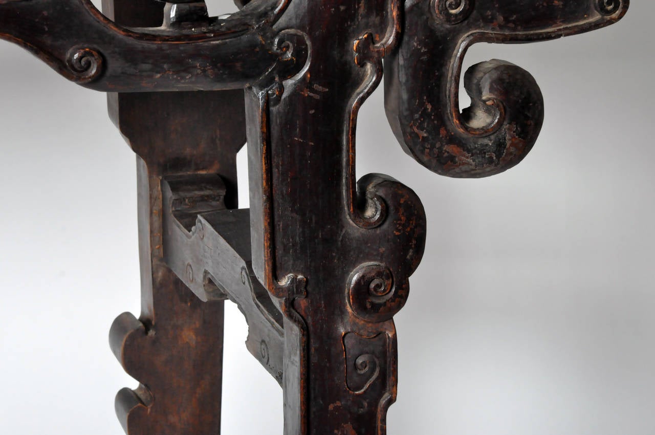 19th Century Tall Altar Table with Carving 3