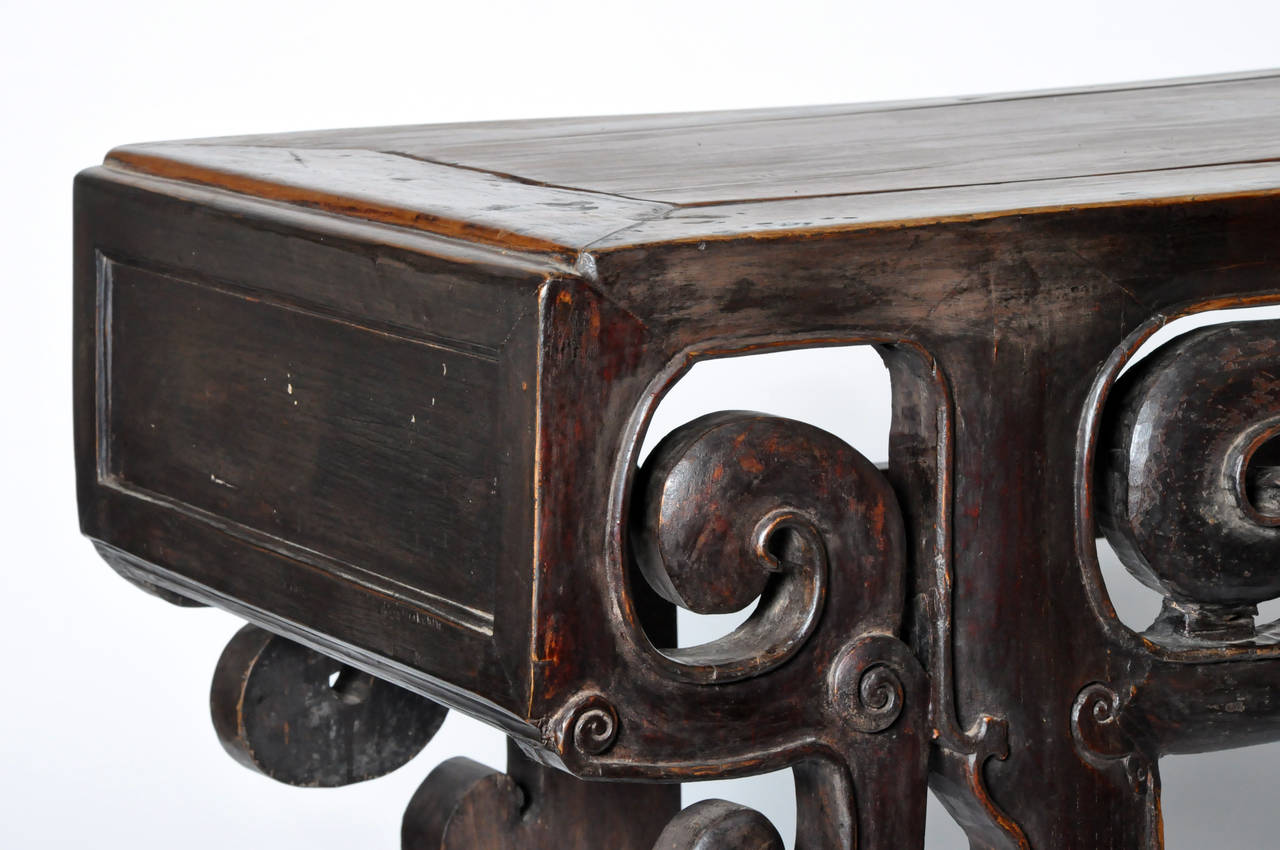 19th Century Tall Altar Table with Carving In Excellent Condition In Chicago, IL