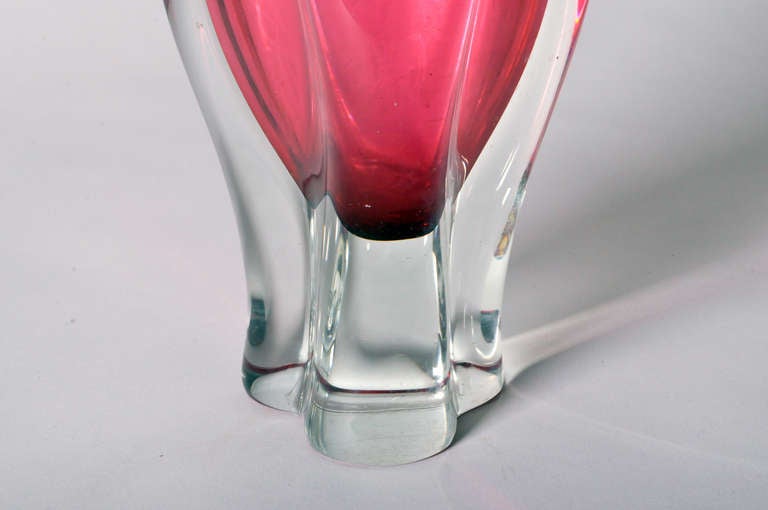 Mid-20th Century Murano Red Tulip Vase
