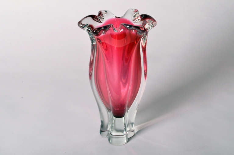 Elegant red tulip vase.  