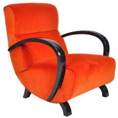 Art Deco Chair made with Solid Walnut