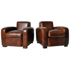 Pair of French Club Chairs