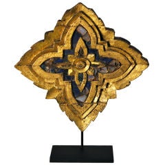 Wooden Gold Temple Flower with Stand