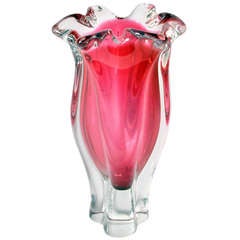 Murano Red Tulip Vase