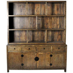 19th Century Two-Section Cabinet with Display Shelves