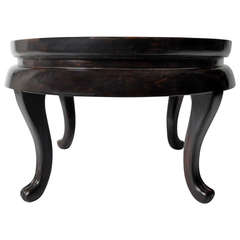 GT Atelier Circular Coffee Table with Stone Top and Cabriole Legs