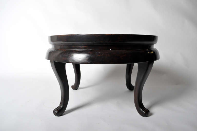 GT Atelier Circular Coffee Table with Stone Top and Cabriole Legs