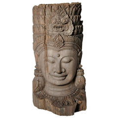 Reclaimed Tree Carving of a Cambodian Goddess