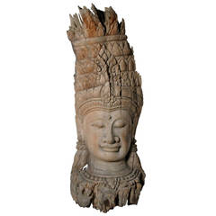 Reclaimed Teakwood Carving of a Goddess
