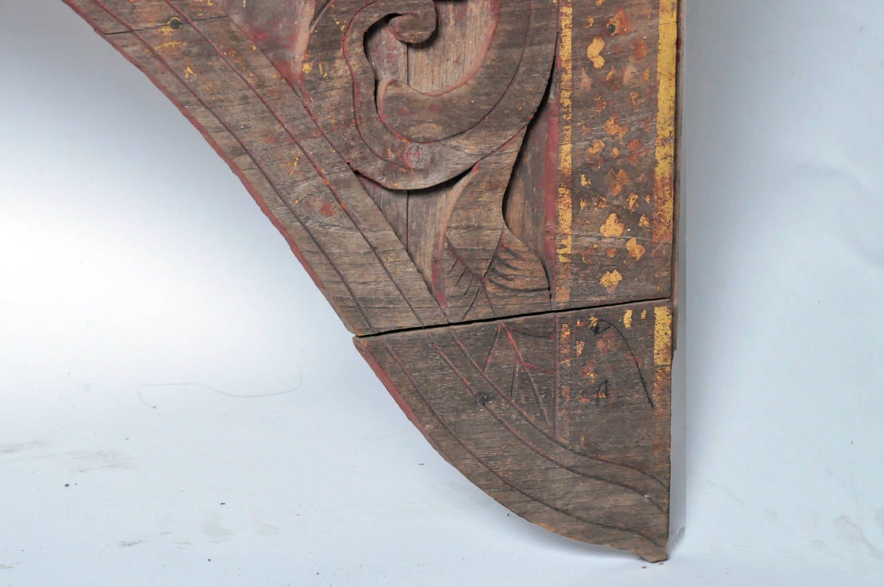 Gilt Teak Wood Architectural Fragment 3