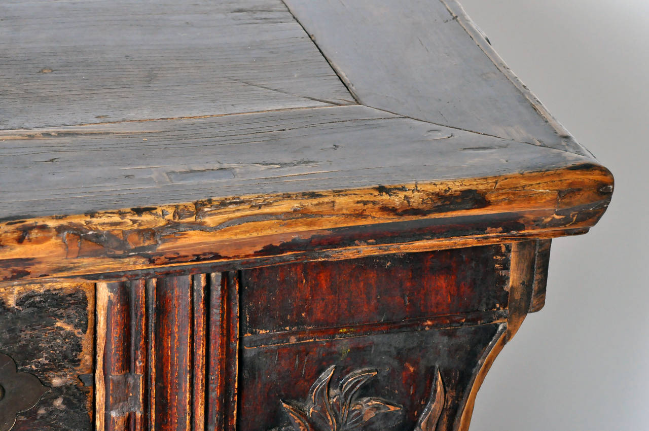 Chinese Elm Wood Coffer at 1stDibs