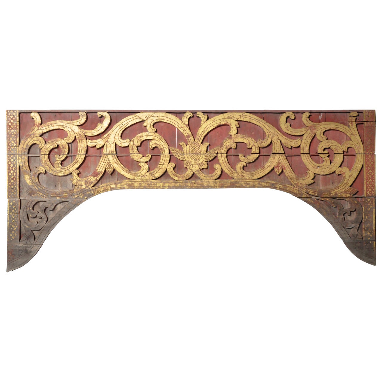 Gilt Teak Wood Architectural Fragment