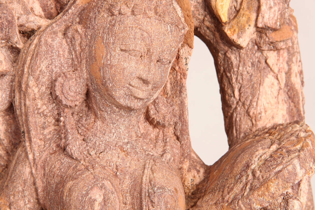 Indian Carved Sandstone Sculpture of a Dancer