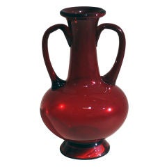 Solid Empoli Red Vase with Handle