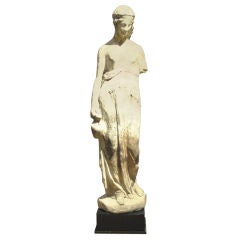 Antique Garden Stone Figure of a Lady with Water Jar