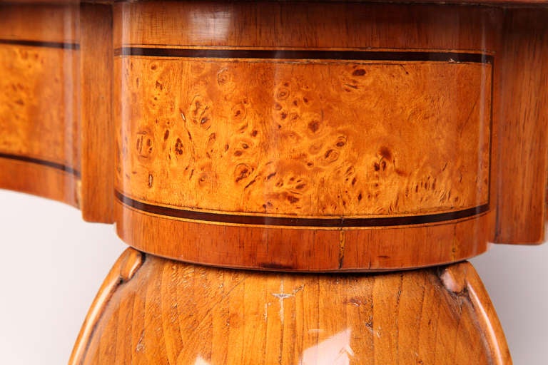 Burl Wood Parquetry Side Table In Good Condition In Chicago, IL