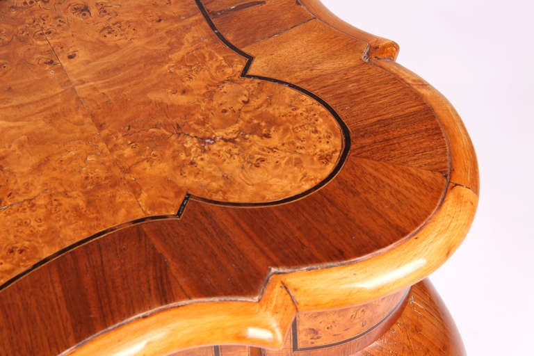 Veneer Burl Wood Parquetry Side Table