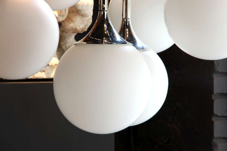 Art Déco Lampadario a sospensione Art Deco Chrome in vendita