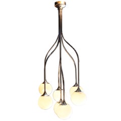 Art Deco Chrome Pendant Chandelier