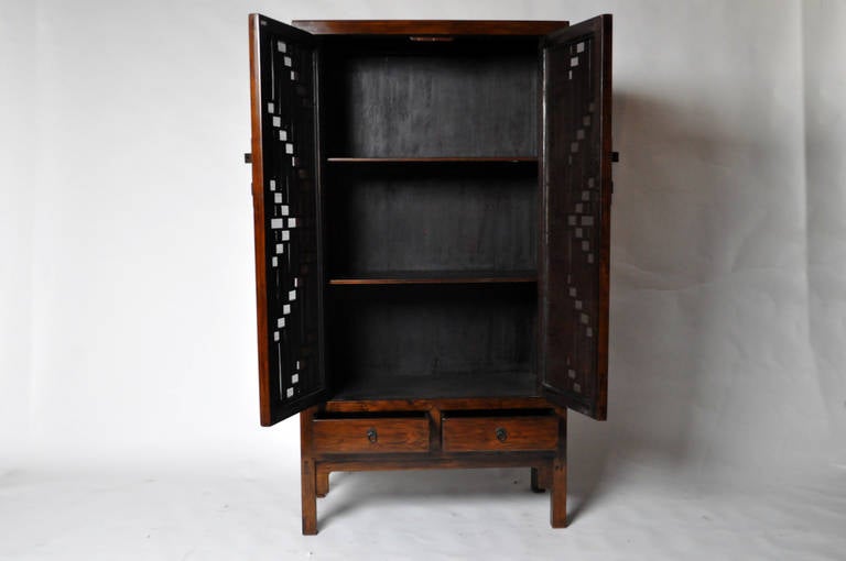 Pair of 19th Century Cabinets with Lattice Doors In Excellent Condition In Chicago, IL