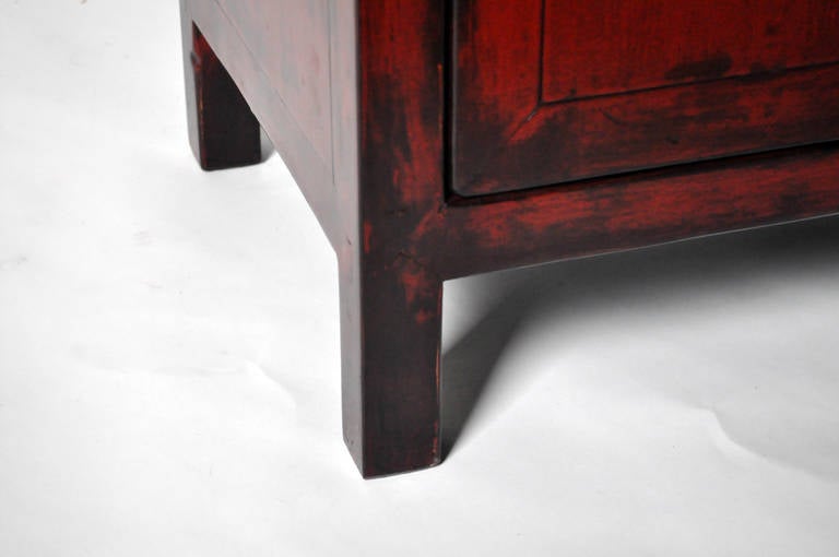 19th Century Narrow Cabinet with Red Lacquer 5