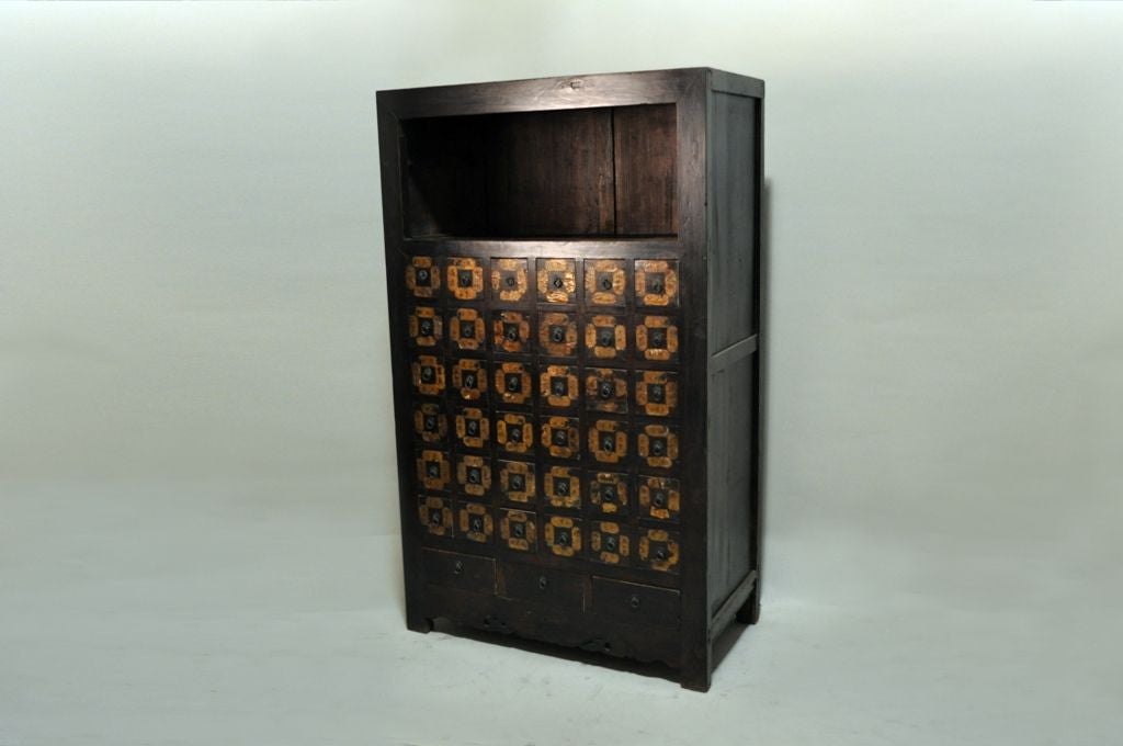 Elm 19th Century Chinese Medicine Cabinet with Display Section