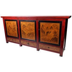Antique Mongolian Chest with 3 Compartments