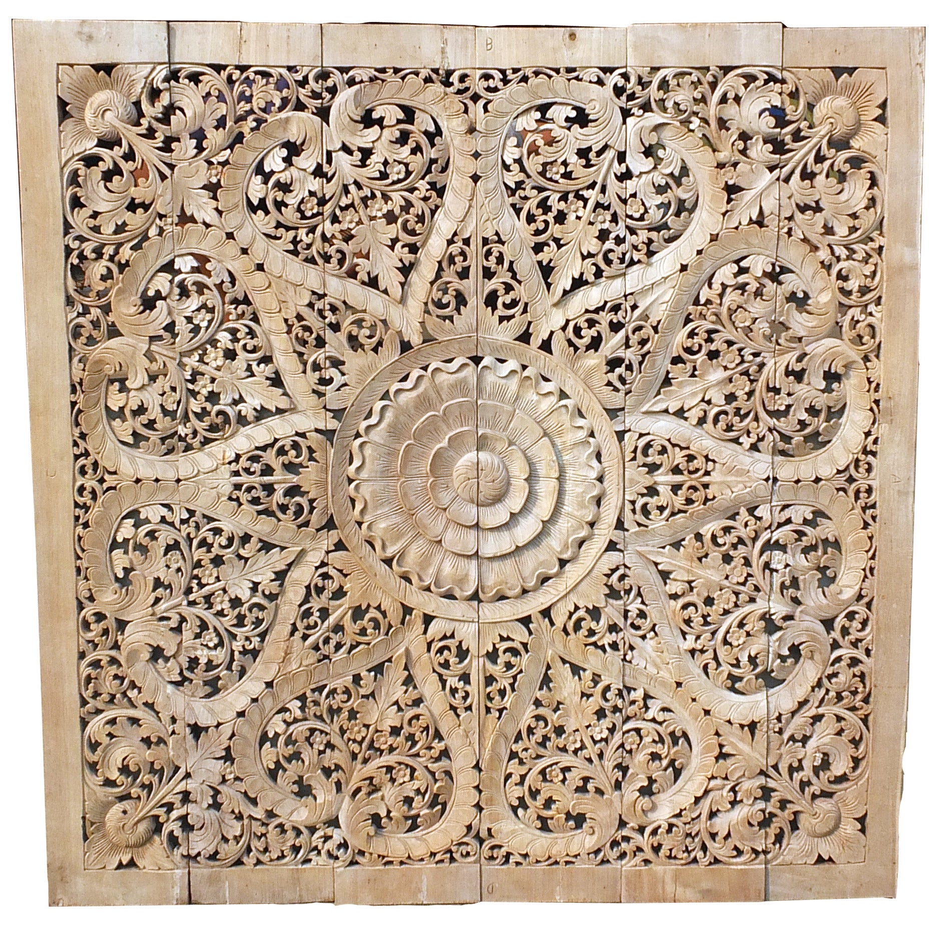 Reclaimed Openwork Teakwood Panel