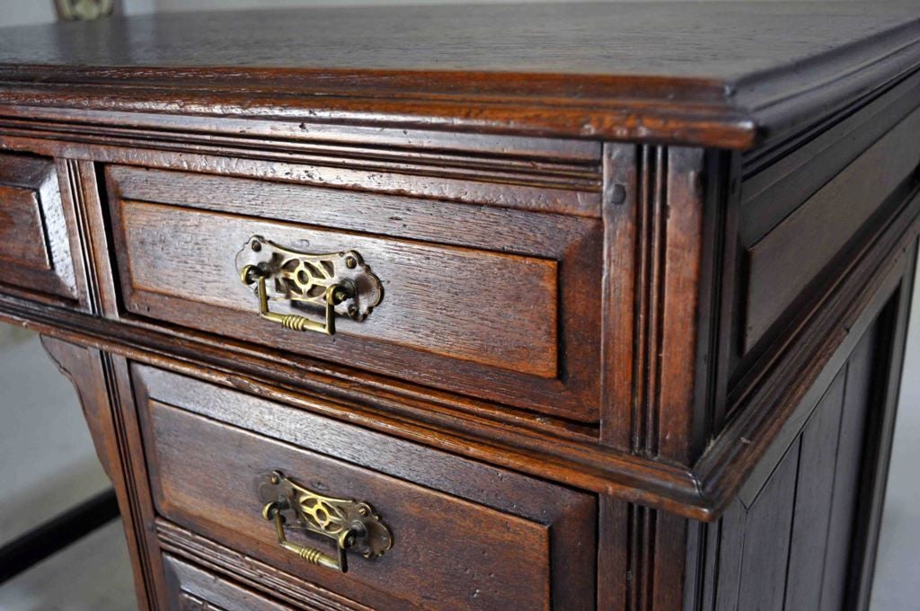20th Century British Colonial Desk with 5 Drawers