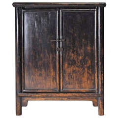 Chinese Tapered Side Cabinet with Original Lacquer Patina