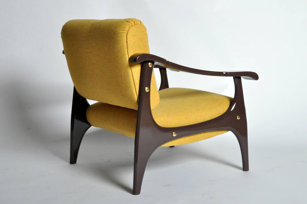 Lacquered Set of Mid-Century Modern Armchairs in the Style of Finn Juhl