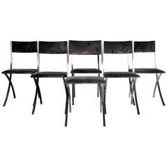 Set of Contemporary Steel Chairs in the Style of John Vesey