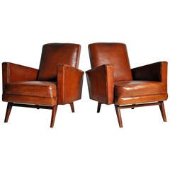 Pair of Mid-Century Modern Square Armchairs