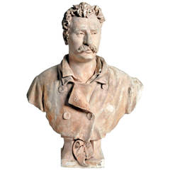 Plaster Bust of Henri René Albert Guy de Maupassant