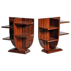 Pair of Diminutive Lyre-Form Display Tables