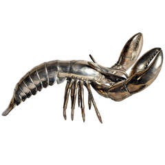 Impressive Silver Plate Animalier Figure of a Lobster
