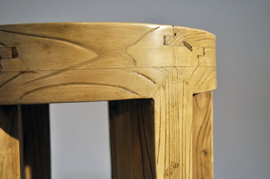 Contemporary Reclaimed Chinese Elmwood Pedestal Table