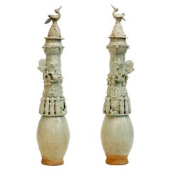Pair of Chinese Yingqing Vases