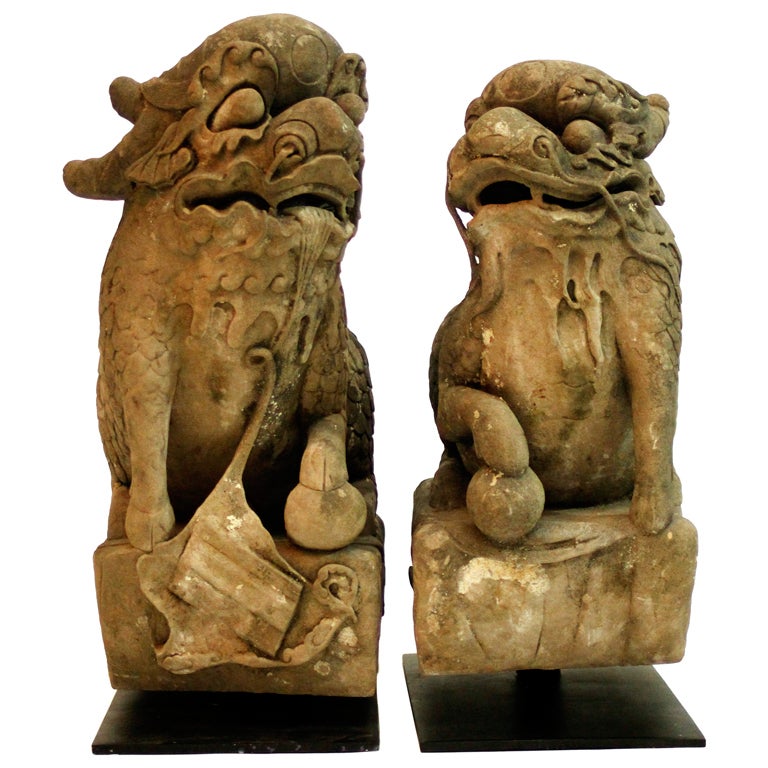 Pair of Chinese Qilin Sculptures