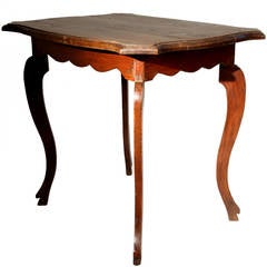 British Colonial Side Table with Curved Legs