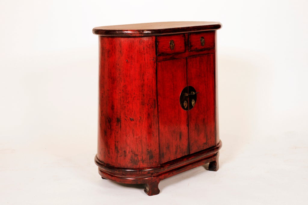 Fir Chinese Oval Side Chest