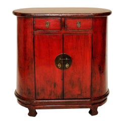 Antique Chinese Oval Side Chest