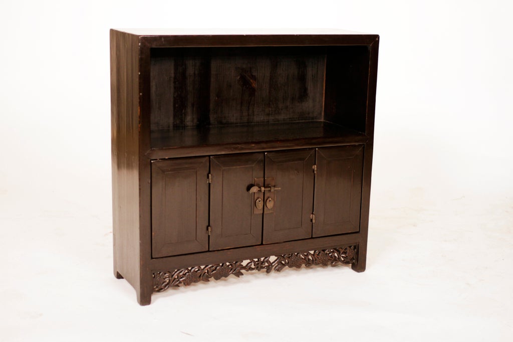 Chinese Display Cabinet with Carved Apron
