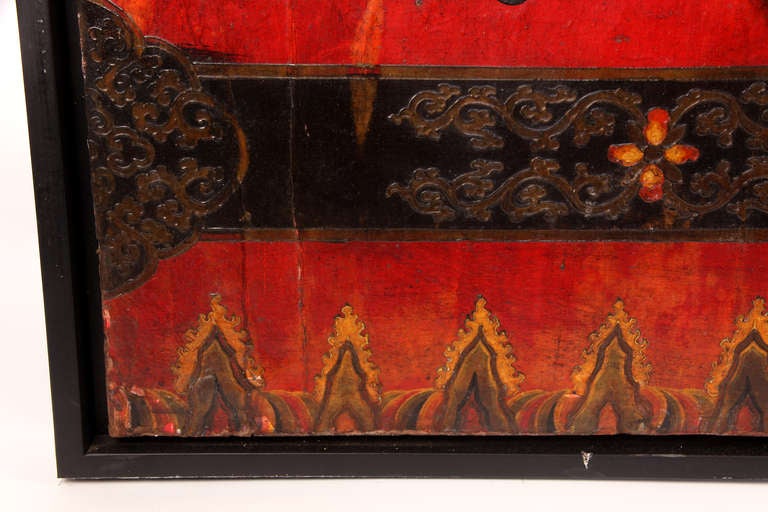 20th Century Hand-Painted Red Lacquer Doors