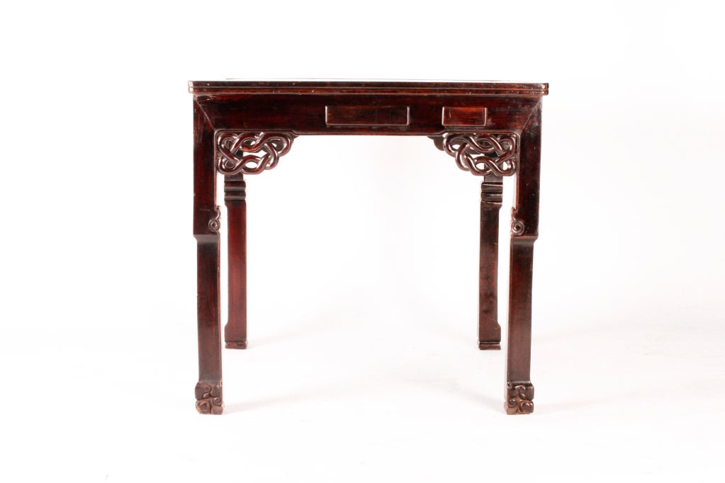 19th Century Chinese Game Table with Decorative Apron 4