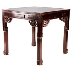 Used 19th Century Chinese Game Table with Decorative Apron