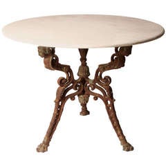 Iron Table with New Marble Top