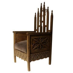 Antique Neo-Gothic Throne Chair