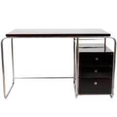 Black Walnut & Chrome Modernist Desk